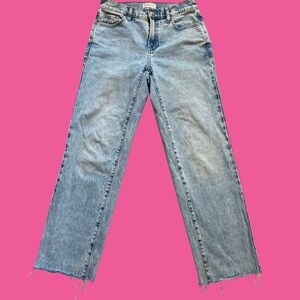 PacSun Acid Washed Light Blue 90’s Straight Leg Cut Off Jeans Size 25 Women’s